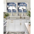 thumbnail image 4 of White Cute Rabbit Swag Curtains for Living Room/Bedroom Windows, Cartoon Carrot Harmony Gradient Moon Kitchen Curtains and Valances Set 36 Inch Length, Light Filtering Swags Valance Curtain Panels, 4 of 5