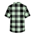 thumbnail image 5 of Domuza Mens Scrubs Top Plaid Stripe Graphics V Neck Short Sleeve Work Uniform Loose Fit Soft Comfy Medical Workwear with 3 Pockets Green 4XL, 5 of 5