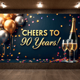 thumbnail image 6 of LUUFILx Cheers to 90 Years Backdrop Banner Birthday Party Decoration Background Photography Props Celebration Decors Anniversary Supplies, 6 of 8