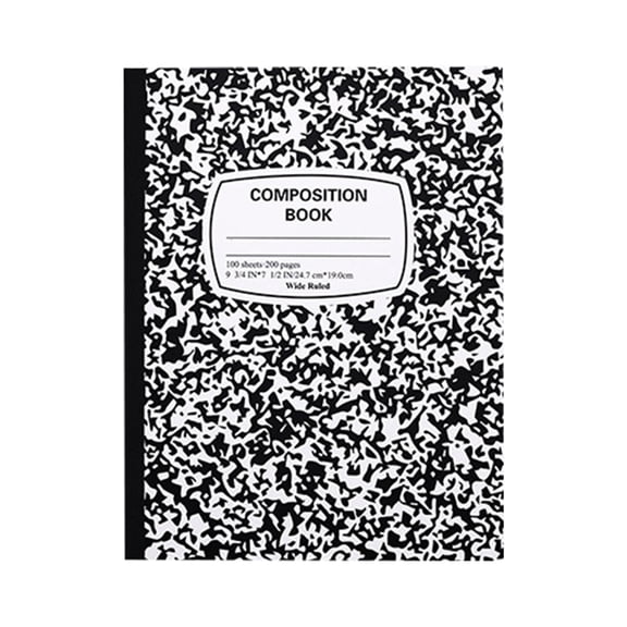 College Ruled Composition Notebooks 1 Pack, 200 Pages (100 Sheets), 9.7" X 7.5", Marble Composition Book, Hard Cover, Sturdy Sewn Binding, College & Office Supplies