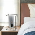 thumbnail image 4 of Lalia Home Lampe de Table Encadrée Noire avec Abat-Jour en Verre Cylindrique Fumé, Grande, 4 of 4