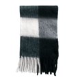 thumbnail image 3 of AWZXDE Large Plaid Scarf Winter Warm Thickened Cozy Shawl Wrap Soft Fashion Neckwear Black, 3 of 3