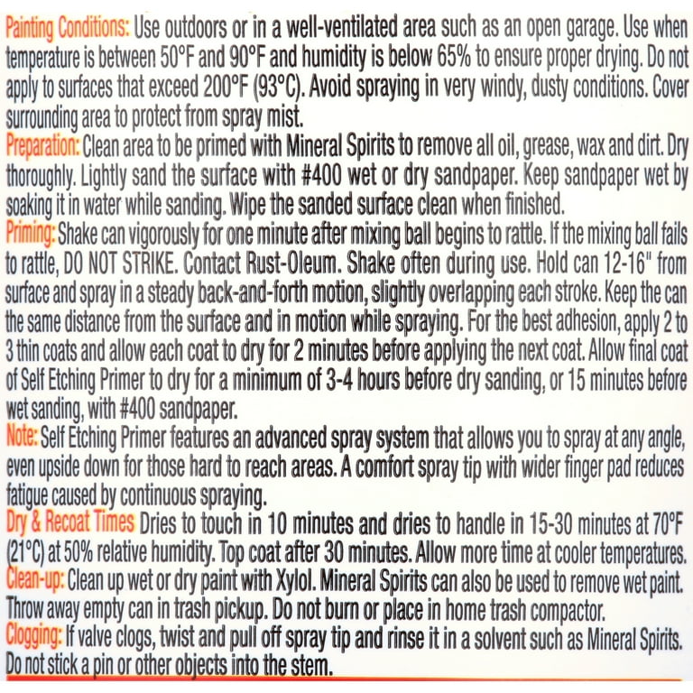 Rust-Oleum Automotive Self Etching Primer Spray, Dark Green