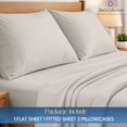 thumbnail image 2 of Dee's Collection 800 TC 4 Piece Sheet Set 15 Inch Deep pocket 100% Egyptian Cotton Full-XL Size, Light Gray Color, 2 of 6