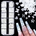 thumbnail image 3 of Lentejuelas para decoración de uñas, holográficas, purpurina, corazón blanco para San Valentín, 3 of 4