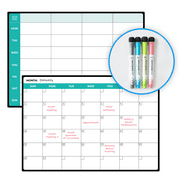 WallDeca Magnetic Dry Erase Weekly and Monthly Calendar Track to-Do's, 17 x 12" (2 Pack)