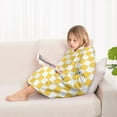 thumbnail image 4 of Yellow White Checkerboard Checkered Pattern Blanket Hoodies for Kids 6-13YR Oversize Wearable Blanket Hoodies for Boys Girls Teens, 4 of 7