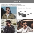 thumbnail image 3 of Gafas de Sol SUNGAIT Ultra Ligeras Rectangulares para Hombre Gris x2, 3 of 7