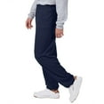 thumbnail image 3 of Hanes EcoSmart Men's Fleece Sweatpants, Comfortable, Unisex Fit Cotton Blend Lounge Pants, Navy, L, 3 of 6