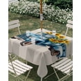 thumbnail image 3 of Square Outdoor Tablecloth with Umbrella Hole Blue Truck Yellow Sunflower Outside Table Cloth Waterproof Patio Table Cover Summer Botanical Grey Plaid Zipper Tablecloths for Picnic Camping 54x54 Inch, 3 of 8