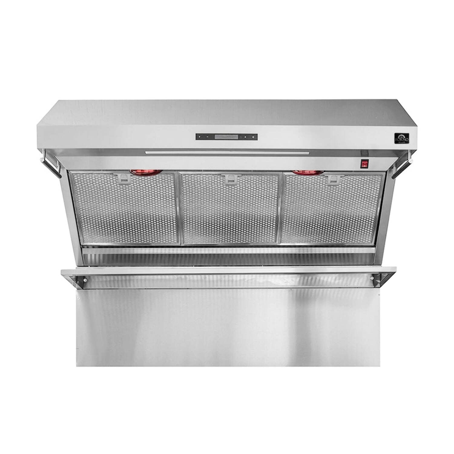 FORNO Premium 3-Piece Kitchen Bundle - Galiano 48" Freestanding Gas Range, Rizzuto 60" W. Dual Combo Convertible Refrigerator, 48" Wall Mount Range Hood