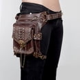 thumbnail image 2 of Bolso bandolera de cuero punk, bolso gótico para mujer, bolso con cinturón retro punk, 2 of 5