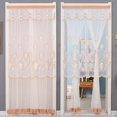 thumbnail image 3 of Cortinas de puerta bordadas con encaje de malla, sin perforaciones, de doble capa, transparentes, con borde ondulado, decorativas, de media cortina, 3 of 5