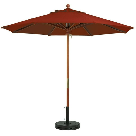 Grosfillex Patio Umbrella,7 ft Dia,Terra Cotta 98948231
