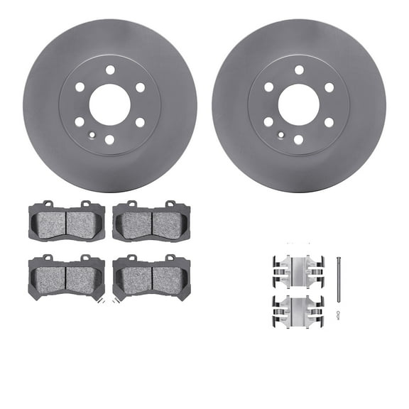 Dynamic Friction Company Front Geospec Brake Rotors with 5000 Advanced Brake Pads includes Hardware 4512-48144