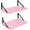 Pink Painted, variant on Floating Shelves Wall Mounted Bookshelf for Bedroom Bathroom Living Room Wood Wide Deep Storage, White Painted Wall Shelves Set of 2