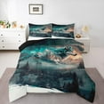 thumbnail image 3 of Homewish 3-Piece 3D Wolf Comforter Set, Queen - Jungle Tree (Castle), 3 of 8