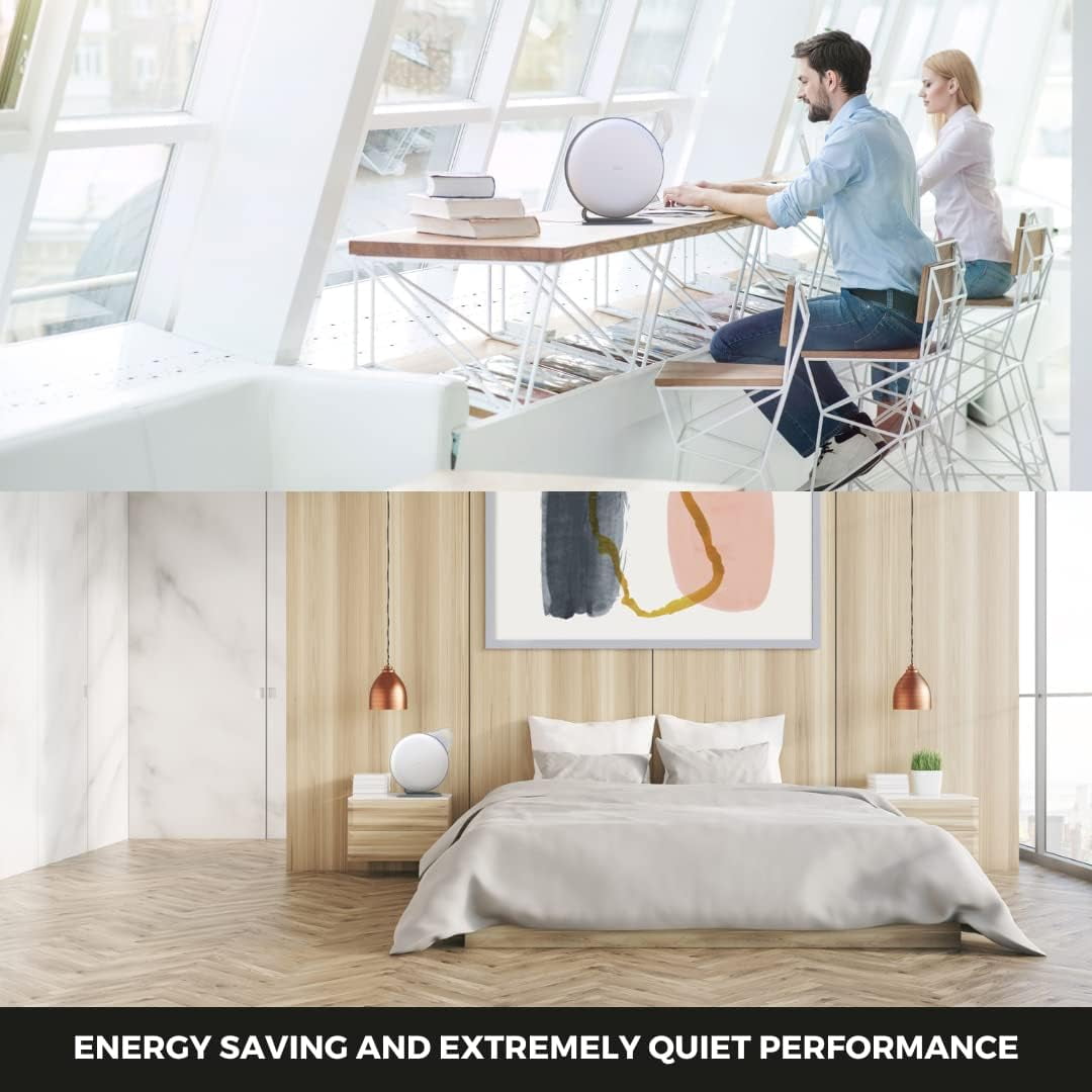 IQAir Atem Desk Personal HyperHEPA Air Purifier - Filters 99% of allergens, asthma triggers, airborne pollutants, odors and gasses - Perfect for offices or other small rooms (White)