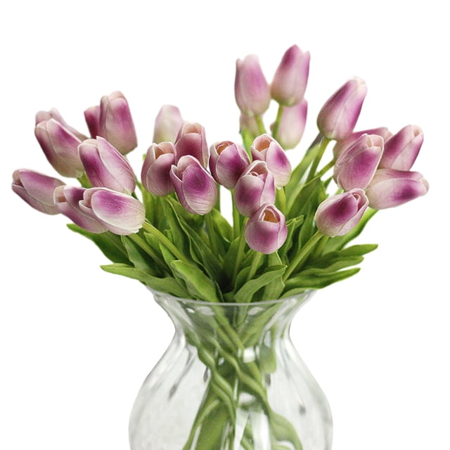 Advancent 20 unids/set de tulipanes artificiales aptos para mascotas con amplia aplicación, tulipanes inodoros, flores artificiales Decoración del hogar