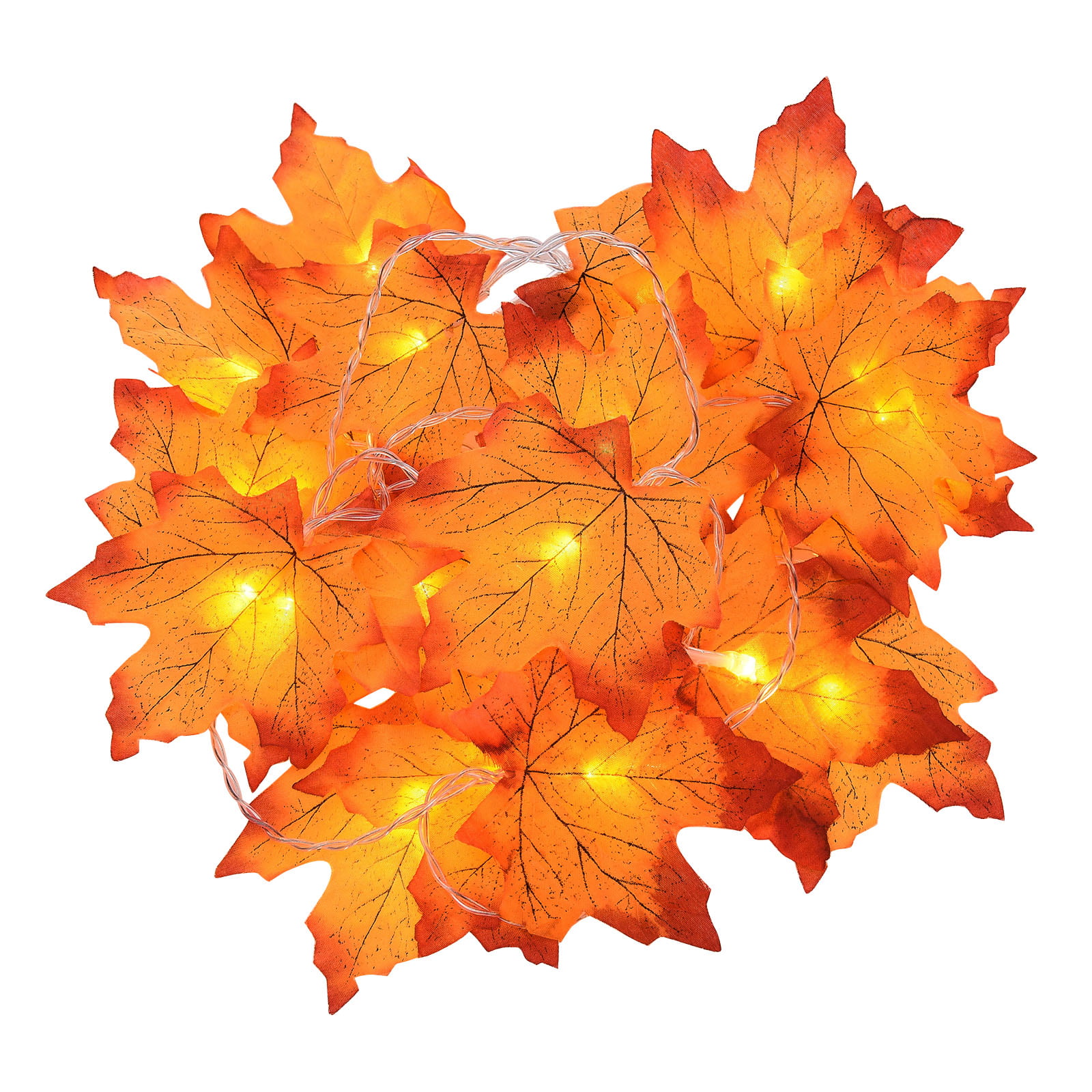 Artificial Maple Leaf LED Garland fabric Autumn Fall Leaves Wedding Garden Décor