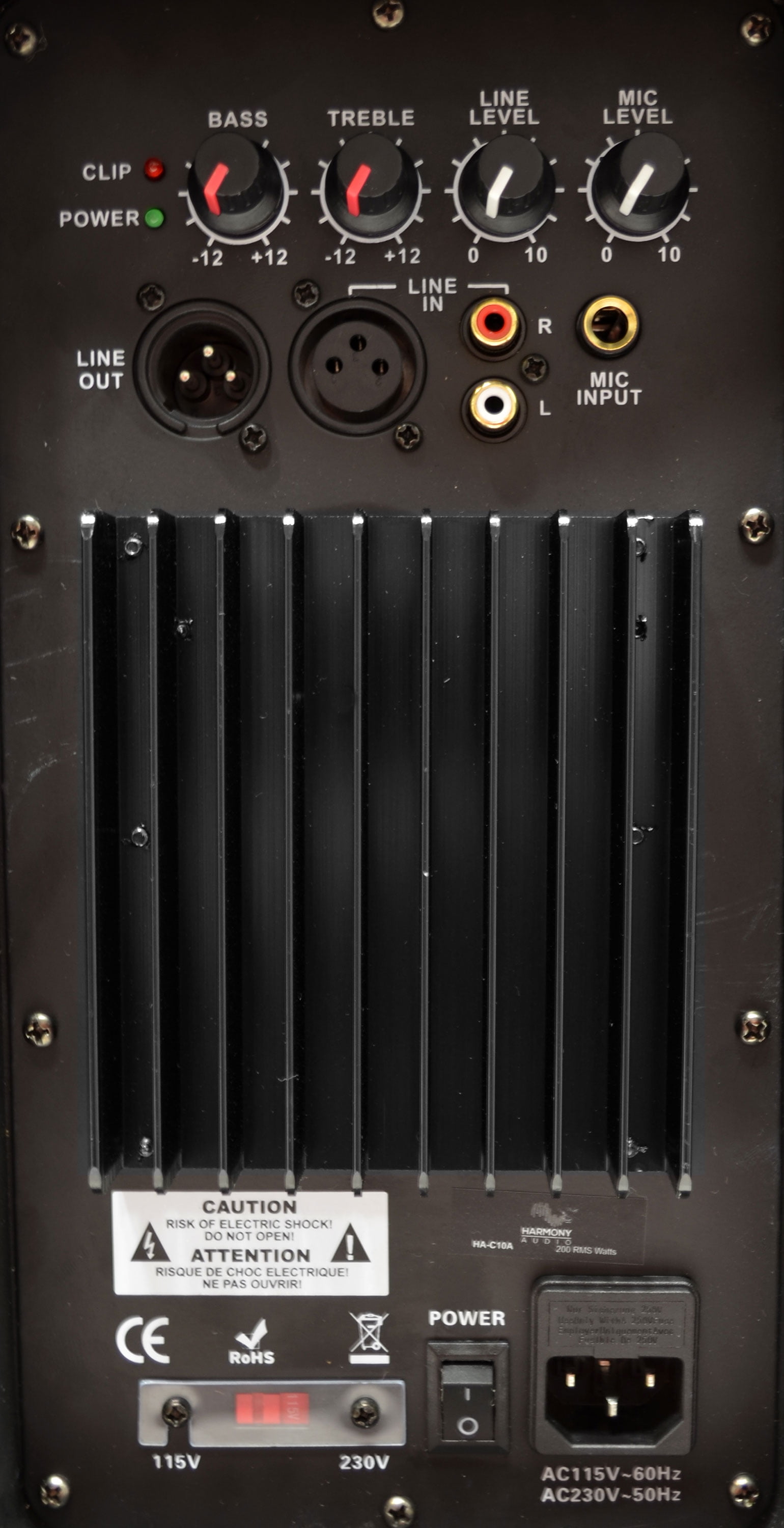 Harmony Audio HA-C10A Pro DJ 10" Powered 400W Active PA Speaker & 15FT XLR Cable