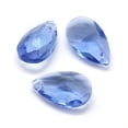 thumbnail image 2 of Faceted Glass Pendants Teardrop Royal Blue 22x13x8.5mm Hole: 1mm, 2 of 2