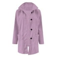 thumbnail image 4 of Long Pea Coats for Women 2025 Winter Stand Collar Single Breasted Peacoat Thicken Blazer Jacket Purple S, 4 of 5