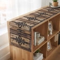 thumbnail image 6 of Wooden Plank 70 Inch Table Runner, Rustic Farmhouse Brown Black Barn Door Farmhouse Dresser Scarf Cotton & Linen Tablerunner for Dining/Kitchen Island/Holiday Party Décor 13" x 70", 6 of 9