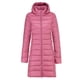 thumbnail image 2 of Chaqueta de plumón ligera para mujer, chaqueta ajustada de longitud media con capucha para otoño e invierno, talla grande, gorro de lana, 2 of 5