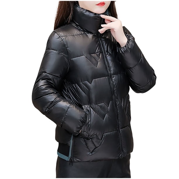 Parkas de manga larga para mujer, chaqueta con bloques de color, mangas largas y bolsillos con cremallera, blusa para mujer