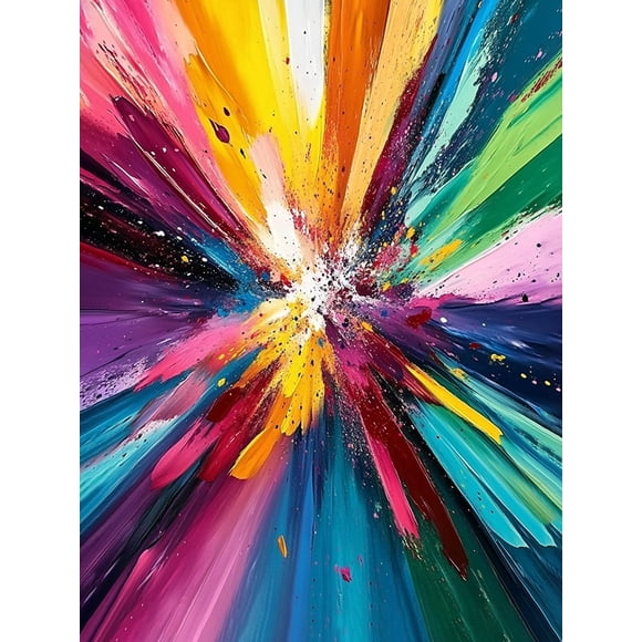 Vibrant Color Burst Canvas Painting/Wall Art Suitable for Living Room Bedroom Office Dining Room and Gallery Wall Decor.