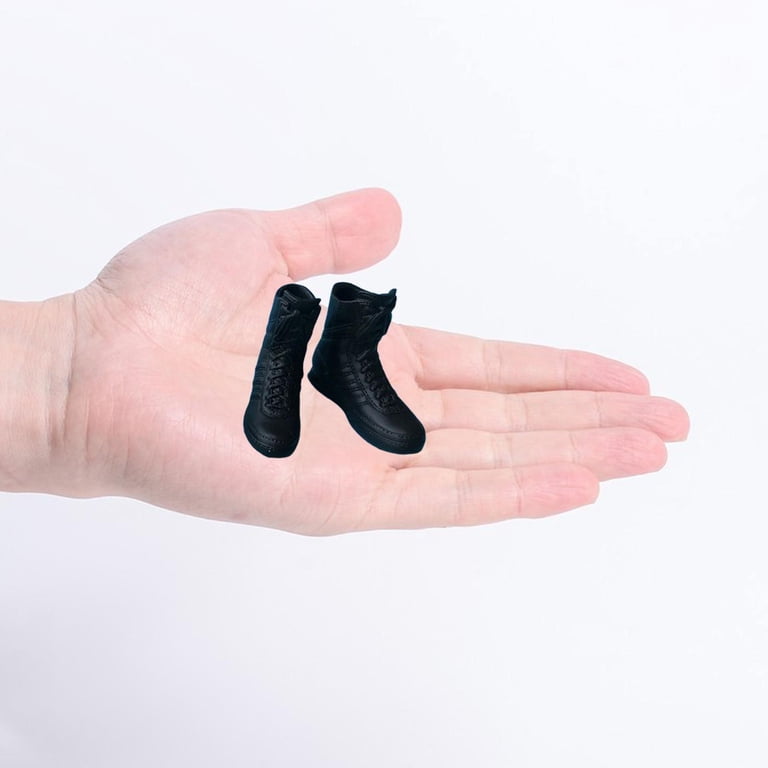 Almencla 1/6 Scale Figure Shoes, Action Figures Accessory Costume Accessories Doll Shoes 12 inch Male Doll Shoes for 12" Figures Body Black