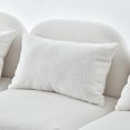 thumbnail image 5 of Miekor Furniture Living Room Furniture Lazy Sofa Loveseat Teddy Fabric White W4US0108, 5 of 8