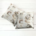 thumbnail image 5 of Ambesonne Cat Throw Pillow Cover Pack of 2, Vintage Smiling Blue Eyed Kitty, 2 Pcs-36"x36", Ivory Pale Brown Grey, 5 of 5
