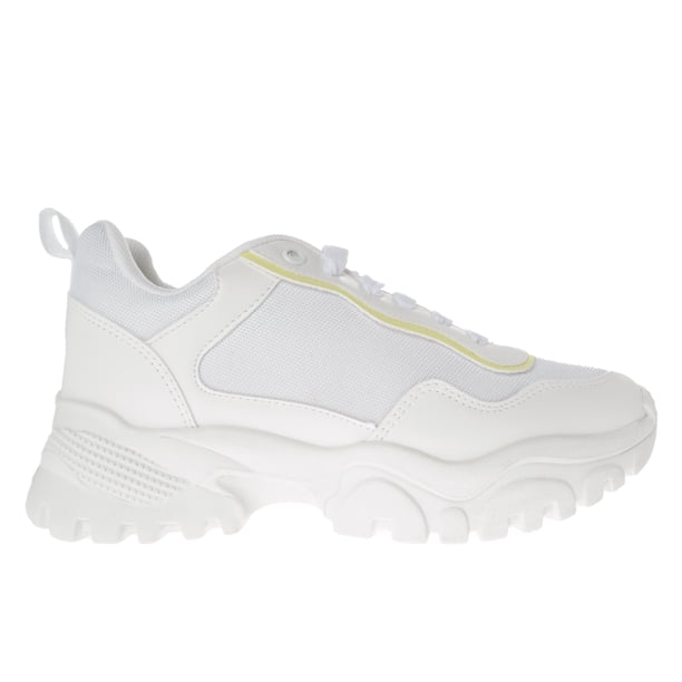 Tenis Esmeralda color blanco con detalle amarillo 27.0 Dorothy Gaynor Tenis Esmeralda color blanco con detalle amarillo 27.0