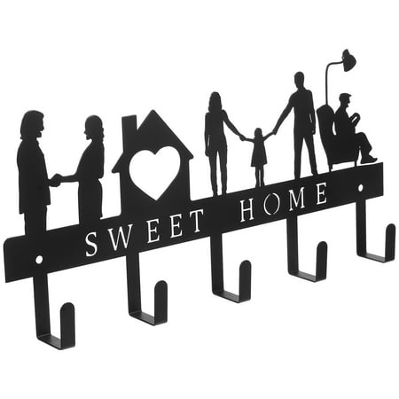 

Hook Home Decor Key Personalized Iron Silhouette Wall Decoration Entrance Clothes Umbrella Storage Rack Black