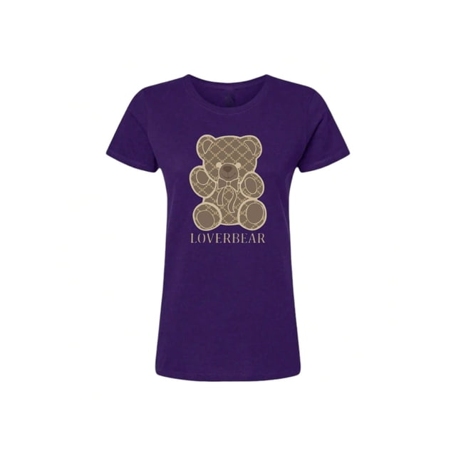 Playera Blusa Con Impresion De Oso LoverBear Con Fondo De Dinero Ropa De Mujer Juvenil Color Morado Talla Grande Marca Emil SaEs