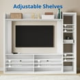 thumbnail image 3 of Cozy Castle Modern White Wall Unit TV Stand with Bookshelves for 55" TVs,Media Entertainment Center TV Console Table with Open Adjustable Shelves for Living Room, Bedroom, 3 of 11