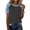 #054-Dark Gray, variant on Women's Plus Size Summer Short Sleeve Round Neck Shirt Denim Print Patchwork Casual Fashion Blouse Gift