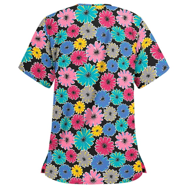Hauts Grande Taille Femme Noël Blouse à Manches Courtes Col en V Travail Action de Grâce Tenue Décontractée
