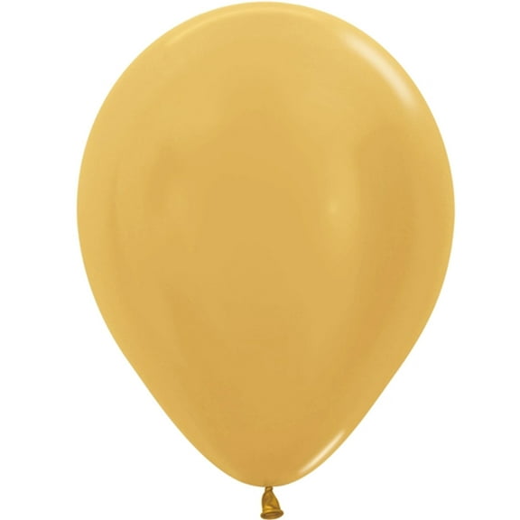 100 Metallic Gold Latex Balloons 5"