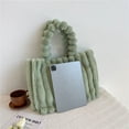 thumbnail image 3 of Bolsa Bolso de viaje informal para mujer, bolso de compras suave y esponjoso, bolso de invierno para niñas (verde medio), 3 of 8