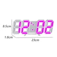 thumbnail image 2 of 3D LED Digital Wall Alarm Clock, LED Light Nightlight Decor Clocks , for Kitchen Bedroom Office,Pink，G4133, 2 of 6
