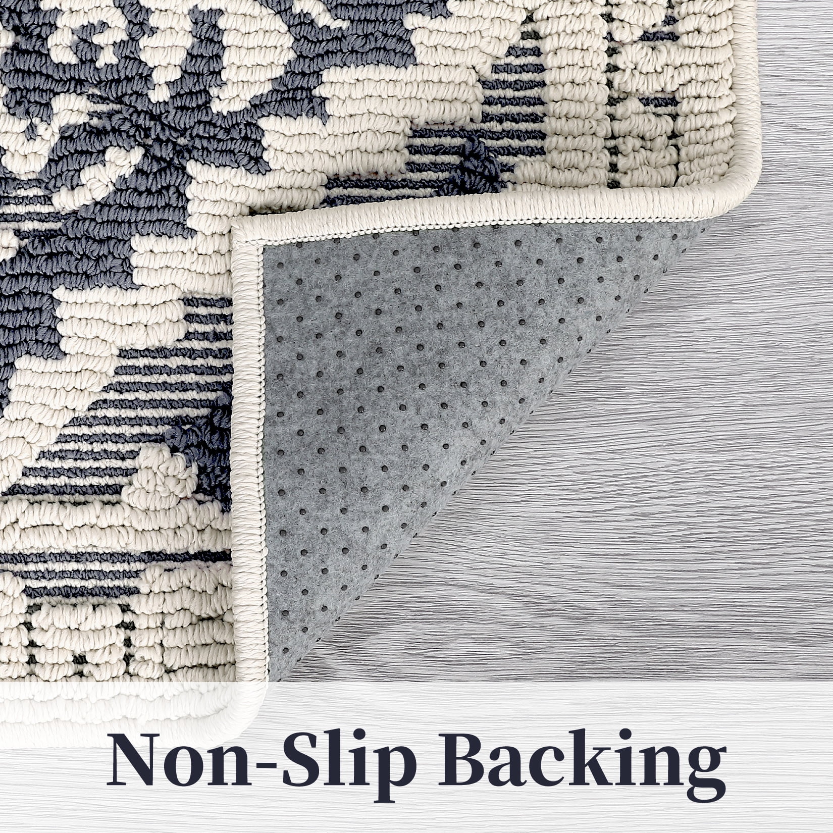 Hasoo Runner Rug 2x6 Rug for Living Room Shag Rug Vintage Boho High Low Pile Medallion Throw Rugs, Gray