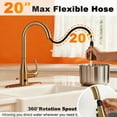thumbnail image 4 of Sunrinx Touchless Pull Down Kitchen Faucet Motion Sensor 4-Spray Brushed Gold Sink Faucet, 4 of 13