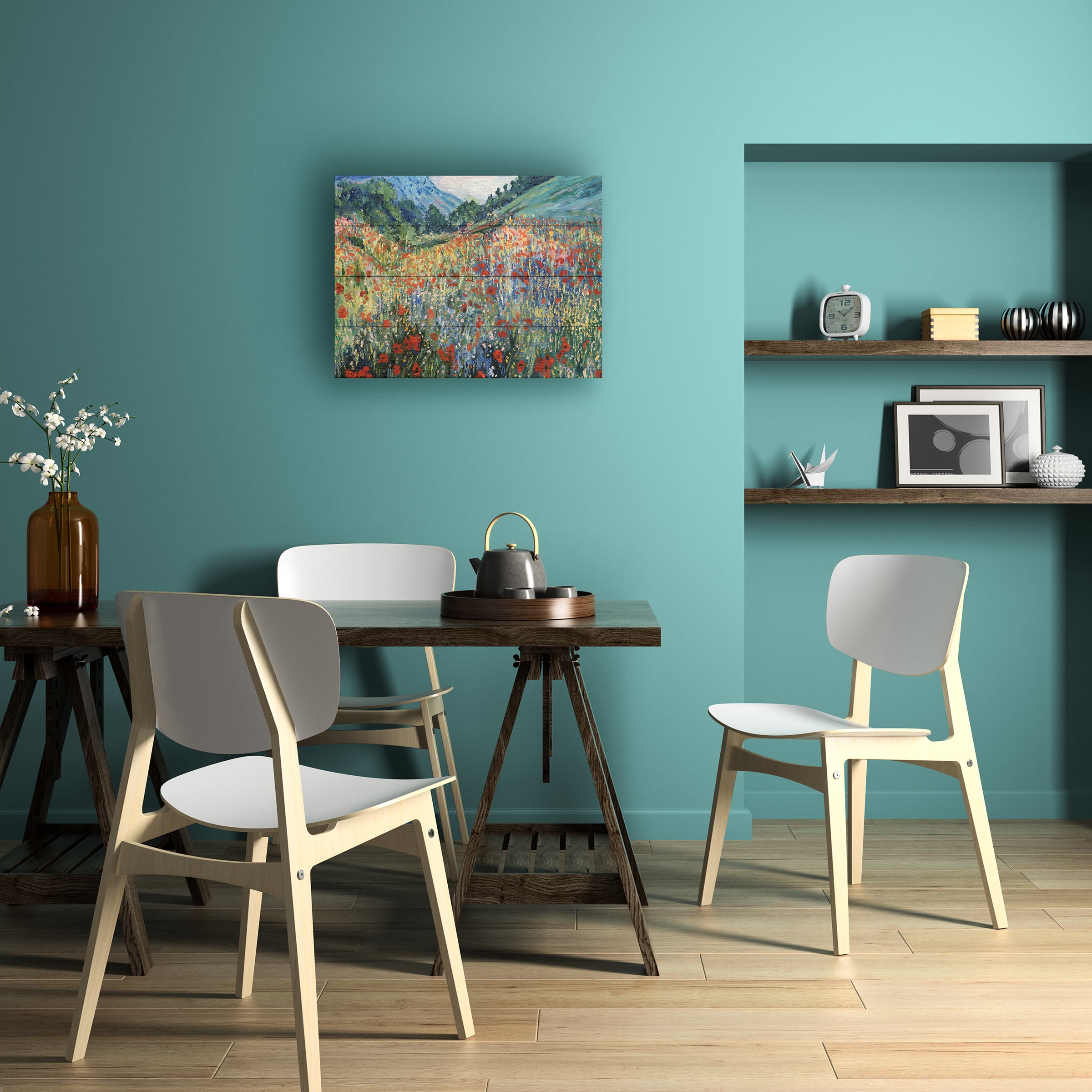 Trademark Fine Art 'Field of Wild Flowers' Wooden Wall Art Art by Rio