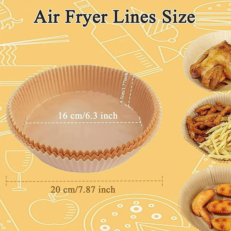 100 PCS Air Fryer Disposable Paper Liner Round Air Fryer Liners 6.5"
