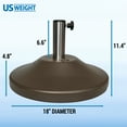 thumbnail image 3 of US Weight Premium Fillable Umbrella Base for Patio Table - Bronze, 3 of 6