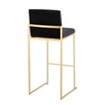 thumbnail image 6 of Fuji High Back Bar Stool Set of 3 Gold, Bar Chairs Set of 3, Gold Bar Stools, Bar Stools Set of 3 with Backs (Black Velvet), 6 of 6