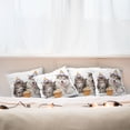 thumbnail image 3 of Ambesonne Birthday Throw Pillow Cover 4 Pack, Birthday Party Cones, 16", White and Brown, 3 of 6